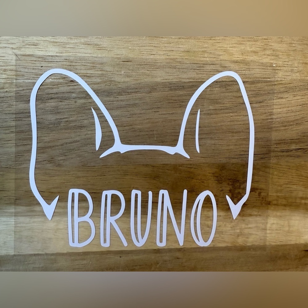 Personalized Dog Ears - Frenchie, Boxer, Boston Sticker Decal